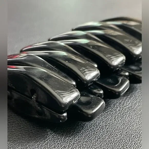 Vintage Acrylic Geometric Black Stretch Bracelet‎ Retro - Picture 2 of 5